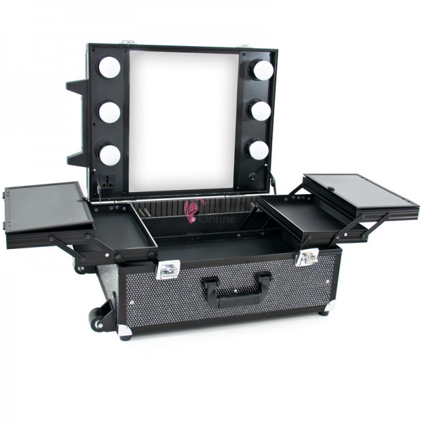 Geanta pentru cosmetice troller, statie portabila pentru make-up model Glamour 9552, art ACP 109349